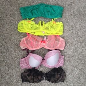 5 Victoria’s Secret bra bundle all size 34B